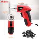 Hi-Spec Small Electric Screwdriver, Mini Drill Set, Rechargeable 3.6V Cordless Screwdriver with 26 Driver Bits, Power Tool for Small Projects & Home Use, Red