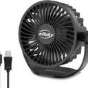 efluky USB Small Desk Fan, 3 Speeds USB Rechargeable Fan Built-in Battery, 360 Adjustment Portable Mini Fan Suitable for Home, Office and Travel, Black