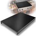 Gas Stove Cover Board, Resistance to Heat Range Covers for Gas Stove, Large Black Stove Top Covers (L30 x W22'' xH2.75'') with Anti-slip Silicone Feet, Anti-collision Corner Guards