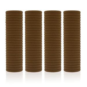 100 Pack Seamless Hair Ties for Women Girls Ponytail Holders for Thick Hair (Mid-Brown)