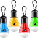 FLY2SKY Portable LED Tent Lamp, Clip Hook Hurricane Emergency Light Bulb, Camping Equipment Lanterns for Hiking, Backpacking Outage, B-CLOSED-HOOK, 3 Packs