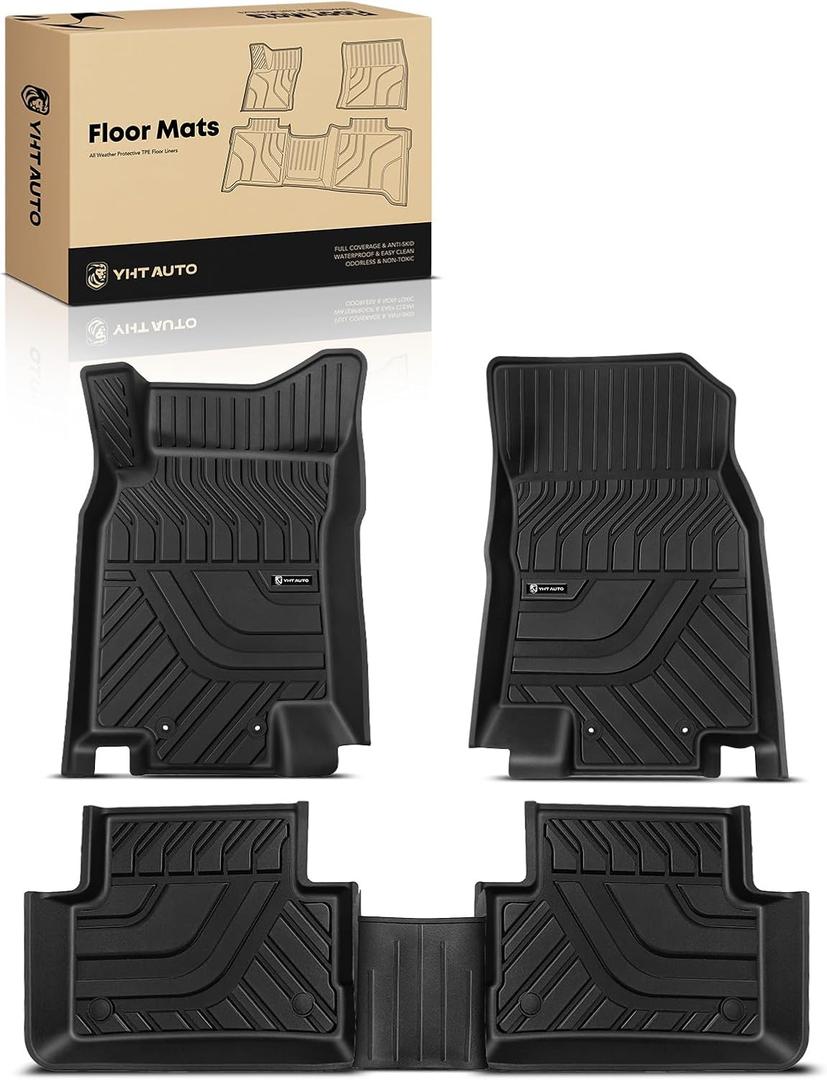 YHTAUTO Floor Mats Compatible with Nissan Rogue Sport 2017-2023 (Not Fits Rogue or Select), TPE Floor Liners All-Weather Protection Custom Fit, 1st & 2nd Row, Set of 3