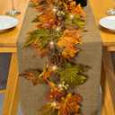Artgar Fall Maple Leaf Garland, 6 Ft Fall Decor Garland with Pine Cones Berries, Harvest Decor Garlands with 30 Warm Lights for Fall Home Thanksgiving Fireplace Table Indoor Outdoor Porch Decor