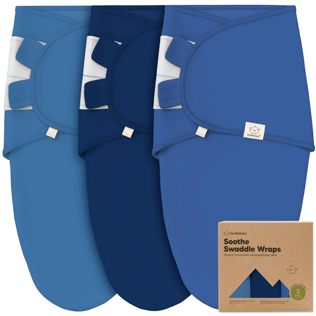 3-Pack Organic Baby Swaddle Sleep Sacks - Swaddles for Newborns, Infant 0-3 Months, Baby Girls, Boys, Soft & Snug Newborn Sleep Sack, Nursery Swaddling Blankets (Frost, OS)