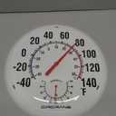 Circrane 13.25 Inch Round Thermometer with Hygrometer, Large Indoor Wall Patio Bimetal Weather Thermometer, No Battery Required, White
