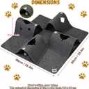 Cat Tunnel Play Mat for Indoor Cats, Felt Interactive Pet Toy with Hidden Ball, Enrichment Activity Rug, Collapsible Cave for Kittens & Small Pets (Dark Gray)
