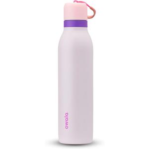 Owala FreeSip Twist Insulated Stainless Steel Water Bottle with Straw for Sports and Travel, BPA-Free, 24-oz, Pink/Purple (Dreamy Field)