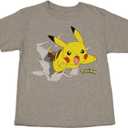 Pokemon Little & Big Boys Pikachu Starters Kanto Jump T-Shirt (Small)