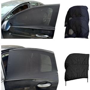 Car Window Screens for Side Windows, OUTTDID 4 Pack Side Window Sun Shades,Stretchy Mosquito Net Cover Fit Cars SUVs - Front & Rear