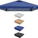 KAMPKEEPER Replacement Top Pop Up Canopy Tent Cover Roof with Air Vent and Adjustable Elastic Strap, Polyester UV Waterproof for Outdoor Garden Patio Sun Shade(Top Only) (Navy Blue, 8x8FT)