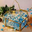 400PCS Premade Origami Lucky Paper Stars For Chirstmas New Year Eve Graduation Party Favor Anniversary Wedding Valentines Day Gift Origami Wishing Stars For Classmate (Blue Series)