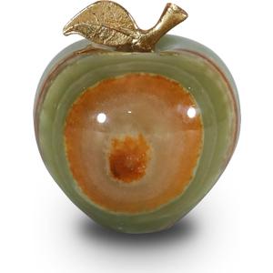 Crystal Apple Paperweight Multi Green Onyx Desk Ornament, Unique Apple Gift for Teachers, Decorative Apple for Office & Home