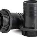 Hose Barb Fitting 1-1/2" Barb x G1-1/2" BSP Male Adapter 2 Pack, ABS Plastic Submersible Pump Outlet Connector for Pond Pump Fountain Aquarium Water Feature, 1.5 Inch Barb Fitting 47mm Thread OD