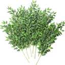 Floroom 12pcs 28'' Artificial Italian Ruscus Greenery Stems, Faux Hanging Greenery Spray & Best Fake Plants Filler for Wedding Bouquet, Centerpieces, Home Decorations