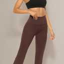 AFITNE Women's Yoga Pants Bootcut Workout Leggings Flare Casual Lounge Pants with Pockets High Waist and Tummy Control (L)