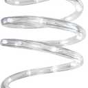 Brite Star 12 Ft LED Round Rope Light Pure White - Connectable for Indoor and Outdoor Decor - Perfect for Christmas Decorations, Bedroom, Party, Patio, Deck Lighting - Waterproof Outdoor Lighting