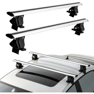 Universal Roof Rack Thick Aluminum Cross Bars,Adjustable Lockable Roof Rack Compatible for Vehicle Without Side Rails255 LBS Load Capacity,Silver