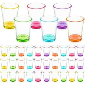 Sabary Set of 31 Colorful Round Shot Glasses 1.5 oz Heavy Base Shot Glasses Set Cute Rainbow Soju Glass Beer Mugs Bulk for Vodka, Whiskey, Tequila, Espressos, Spirits, Liquors