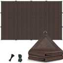 90% 12x20ft Sun Shade Cloth with D-Rings, Breathable Pergola Shade Cover with Reinforced Webbing at Every D-ring and Corner200GSM Sun Shades for Outdoor Patio, Garden, Deck & Backyard (Mocha)
