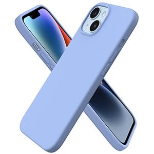 ORNARTO Compatible with iPhone 14 Case 6.1, Slim Liquid Silicone 3 Layers Full Phone Covered Soft Gel Rubber Case Protective Phone Cover 6.1 Inch-Light Blue