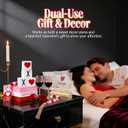 Valentine Wood Book Stack with XOXO Blocks for Table Shelf Tiered Tray Decor (red pink)