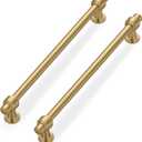 Lardmon 3 Pack 10 Inch(254mm) Hole Center Brushed Champagne Bronze Modern Cabinet Pulls Kitchen Cabinet Handles Kitchen Cabinet Hardware Timeless Drawer Vanity Pulls, Champagne(10x3)