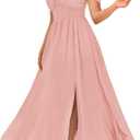 GRACE KARIN 2026 Women's Summer Floral Wedding Guest Dress,Beach Flowy A Line Maxi Off Shoulder Bridesmaid Dresses, M