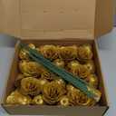 Gold Roses,30PCS Glitter Roses Bouquet Artificial Roses with Stems for Wedding Bouquet Party Christmas Home Decor(Gold)