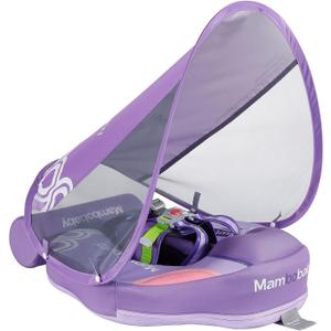 Mambobaby Float Non-Inflatable Baby Float with Canopy, Five-Point Safety System, 3D Canopy(Detachable) UPF 50+, Baby Pool Floats for 3-24 Months, Dual-Mode Toddler Swim Floaties
