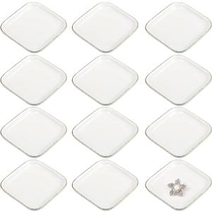 Shappy 24 Pcs Ceramic Ring Dish Bulk 4.5 in Small Jewelry Tray Porcelain Trinket Dish for Women Wedding Birthday Gifts(White,Square)