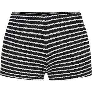 SHENHE Women's Striped Shorts Low Rise Bodycon Cute Mini Shorts Summer Casual Shorts (Large, Black and White)