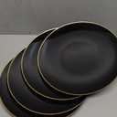 Bluesky Trading Table Settings Black Hammered Organic Plastic Charger Plates (Pack Of 4) - 13" - Elegant Gold Rim Design, Perfect for Birthday Parties, Weddings, Events, Special Occasions, & More