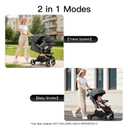 Gromast 2 in 1 Baby Stroller, Portable Travel Newborn Toddler Stroller with Cup Holder & UPF 50+ Canopy, One-Hand Automatic Folding - Gray