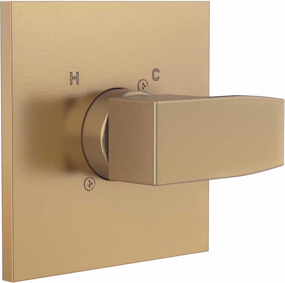 Replacement for Delta 13/14 Series Shower Valve Trim Kit, Brushed Gold Shower Handle Set for Delta R10000 Valve, (Cartridge and Valves Not Included), Champagne Bronze