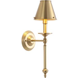 Brushed Brass Wall Sconce Modern Gold Bathroom Wall Lighting Vanity Light Fixtures with Metal Lampshade Industrial Mid Century Wall Mount Lights for Living Room Bedroom Stairs Corridor Mirror