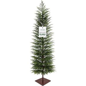 6FT Unlit Artificial Norfolk Pine Tree, Real-Touch PE Material, Family & Pet Friendly, Faux Slim Christmas Tree with Heavy-Duty Base for Indoor Outdoor Decor