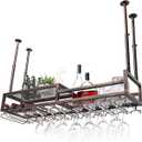 MBQQ Ceiling-Type Wine Holder,Wall Mounted Bottle Holder Hanging,Goblet Stemware Racks,Mug Racks,Vintage Home Decor,Retro Red