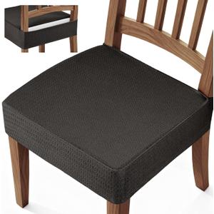 Songrey Waterproof Seat Covers for Dining Chairs Set of 4, No Rear Chair Covers, Stretch Removable Washable Chair Slipcover Protector, Black