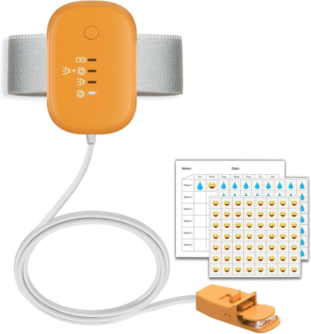 Bedwetting Alarm , Bed Wetting Pee Alarms for Older Kids Boys and Girls, Moisture Potty Alarm USB Rechargeable, Potty Training 3 Working Modes