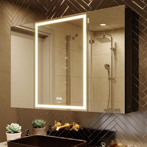 LED Lighted Bathroom Medicine Mirror Cabinet with Sockets & USBs, Anti-Fog Dimmable Light and Color Adjustment, Antirust and Easy to Install Aluminum Cabinet (Touch Screen, 28" L x 40" W) (3 Doors) LED Lighted Bathroom Medicine Mirror Cabinet with Sockets & USBs, Anti-Fog Dimmable Light and Color Adjustment, Antirust and Easy to Install Aluminum Cabinet (Touch Screen, 28" L x 40" W) (3 Doors)