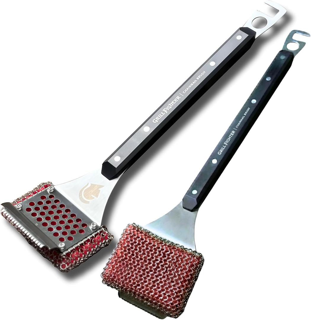 Grill Brush |Stainless Steel Bristle-Free BBQ Grill Cleaner | Steam Cleaning for Cast Iron & Stainless Steel Grates | Judged Best Grill Brush” | Dishwasher Safe