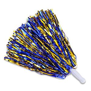 baotongle 8 PCS Cheerleading Squad Spirited Fun Poms Pompoms Cheer Costume Accessory for Party Dance Sports (Blue Gold)