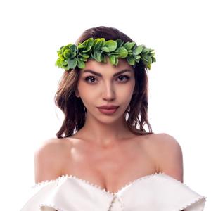 Baby Breath Flower Crown for Women Bridal Wedding Green Floral Headpiece Eucalyptus Halo Floral Headband Maternity Photo Prop (Green)