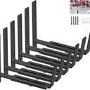 Y&M 6 Pack Adjustable Planter Box Brackets (6 to 12.5 in), Universal Window Box Brackets, Heavy Duty Iron Flower Box Wall Mounting Hooks for Balcony, Fences, Patio, and Garden - Black