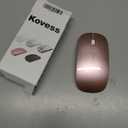 Kovess Wireless Bluetooth Mouse for Mac Air MacBook Pro Laptop PC Pad Optical Rechargeable Silent Mouse with Jiggler Mode Dual Mode Switch Bluetooth 5.2/3.0 and 2.4G USB-A & USB-C Receiver Rose Gold