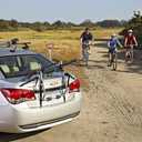 SportRack Back-up 3-Bike Trunk-Mounted Bike Rack Adjustable Straps Padding for Bikes and Vehicle toll-Free Installation - Folds for Storage 132 lb Weight Capacity