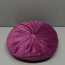 vctops Round Velvet Solid Color Chair Cushion Pumpkin Pleated Throw Pillow Home Decorative Floor Pillow Diameter 15" Purple Red