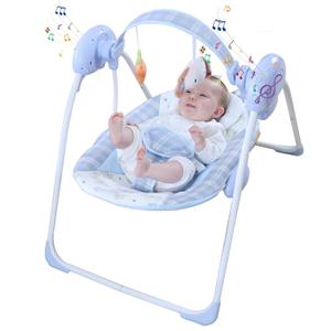 Portable Baby Swing for Infants, Compact & Foldable Infant Swing with 5-Speed Swing,Music, Timer, Cushioned Seat, Battery Operated, 0-9 Months 6-20 lbs,SG2401