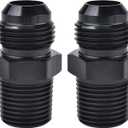 EVIL ENERGY 8AN Male to 3/8" NPT Fitting Straight Aluminum Black 2 PCS