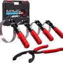 Spurtar Swivel Oil Filter Wrench Set of 5 Adjustable Wrench 2-3/4" to 5-1/4" (70-133mm) 12" Universal Oil Filter Removal Tool for 4S Shop Auto Repair Mechanic DIY Generator Small Engine